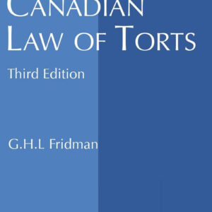 Canadian Law of  Torts Book