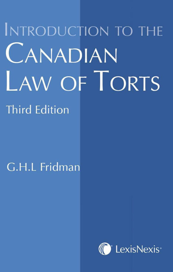 Canadian Law of  Torts Book